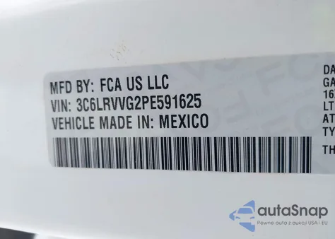2023 Ram Promaster 2500 Low Roof 136 Wb z USA, uszkodzony, nr VIN 3C6LRVVG2PE591625